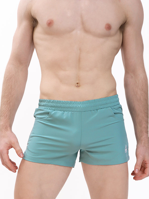 Men's Navy Blue Satin Track Short-Satin Sportswear For Men- Body Aware