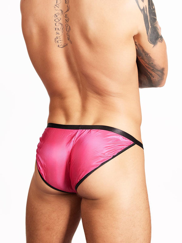 Men's Pink Nylon Drawstring Short - Sportswear For Men - Body Aware
