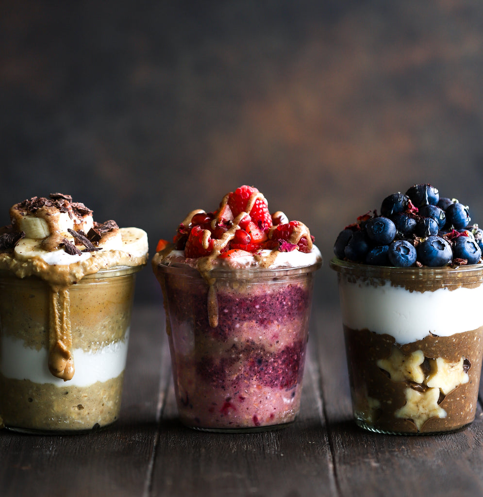 easy tripple overnight oat parfaits