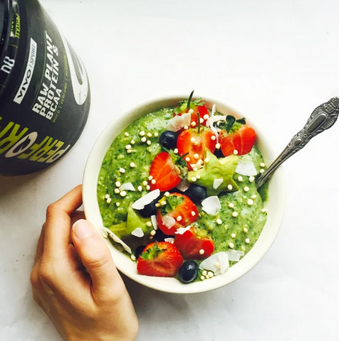vegan protein green smoothie bowl