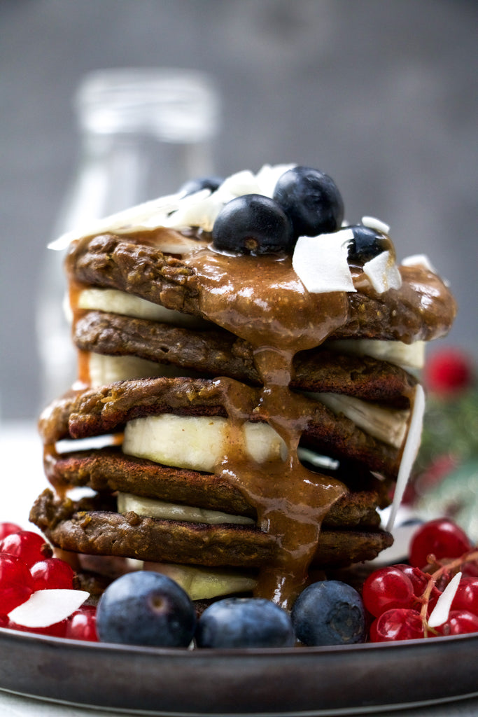 Gingerbread christmas protein pancakes