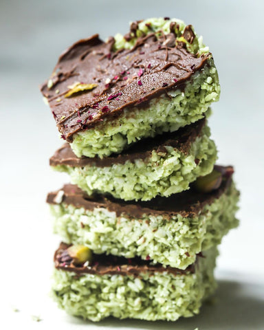 easy healthy matcha coconut bounty bars recipe