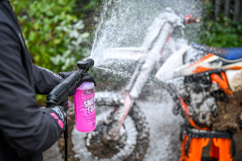 Snow foaming motocross bike