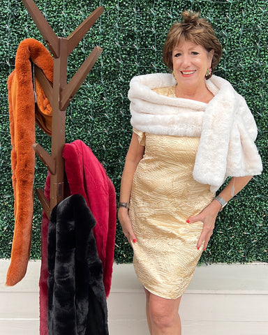 faux furs and wraps at online boutique for women over 50
