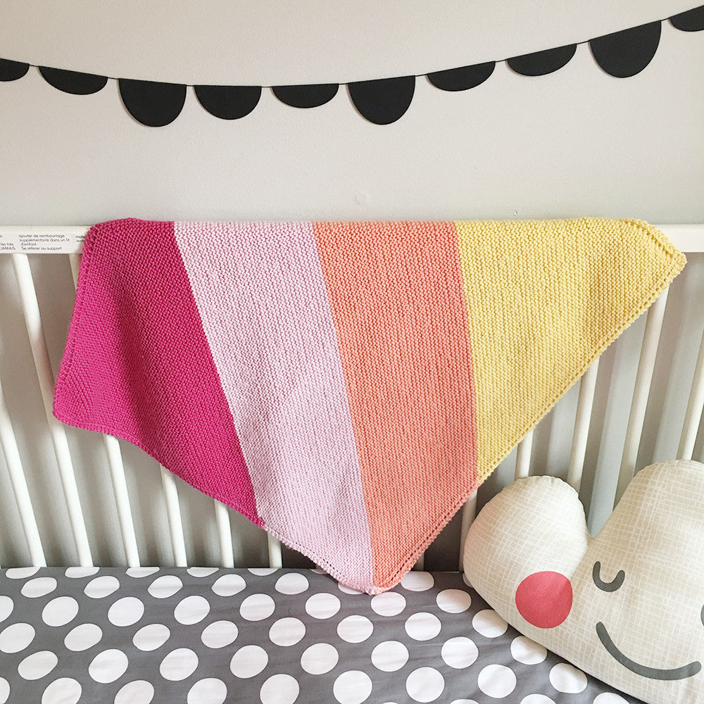 FREE Fruit Stripe Baby Blanket Knitting Pattern Brooklyn Craft Company