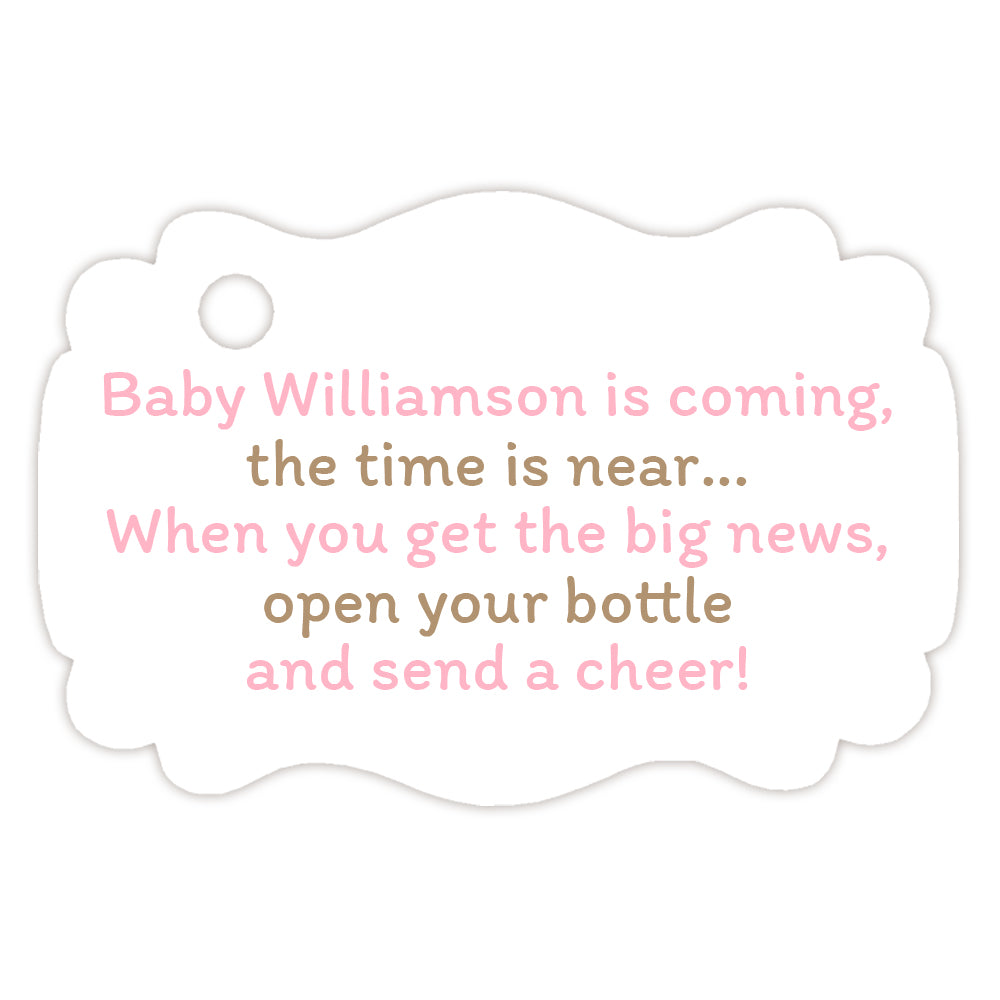 champagne baby shower tags