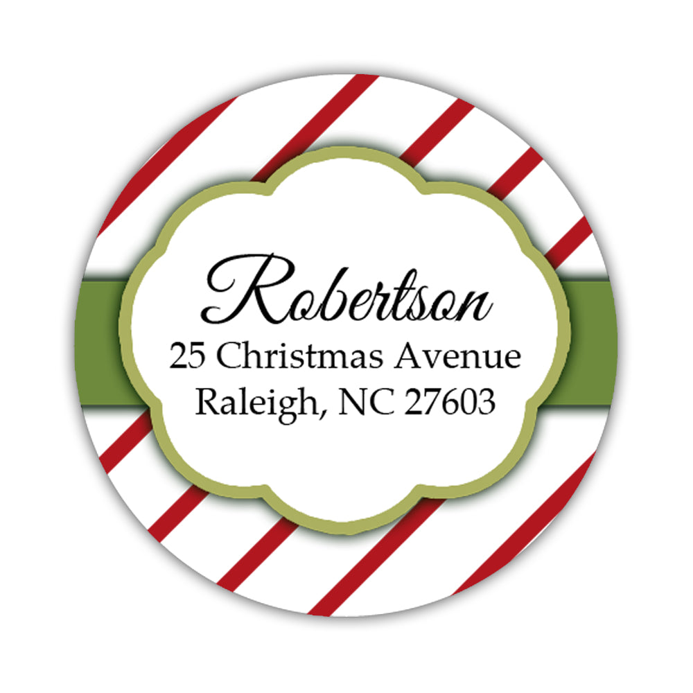 Christmas Return Address Labels Candy Cane Dazzling Daisies