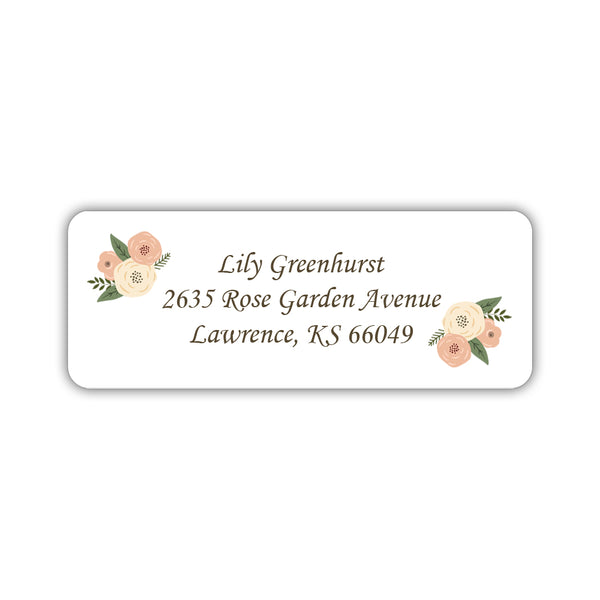 Rustic Address Labels Flowers - Address Stickers 