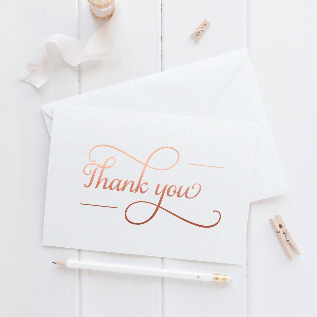 Thank You Card Gold Foil Thank You Cards Dazzling Daisies
