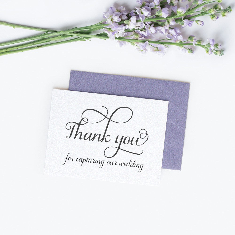 Thank You For Capturing Our Wedding Card Excellent Elegance Dazzling Daisies