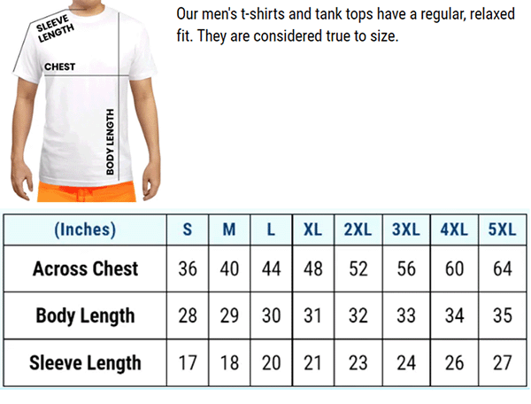 Men's Short Sleeve Size Chart