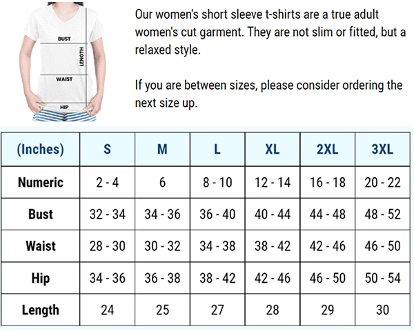 Women's Short Sleeve Size Chart