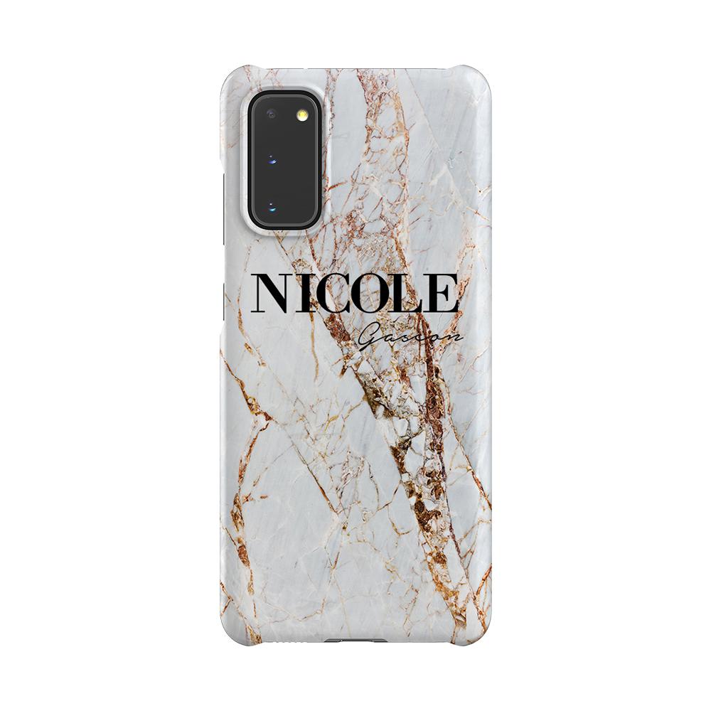 Personalised Cracked Marble Name Samsung Galaxy S20 FE Case