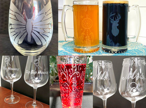 Glass Etching, Creative Sewing Studio