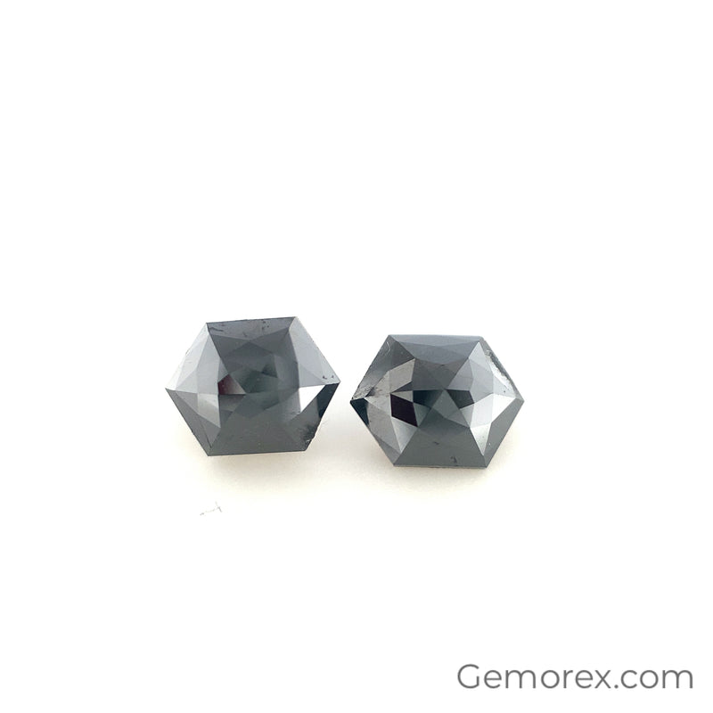 Black Diamond Hexagon Rose Cut 1.20ct | Gemorex International Inc.