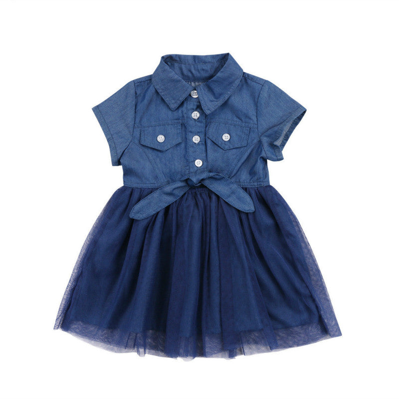 Stella Denim Tutu Dress Little White Star