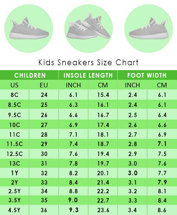 Size Chart - Groovy Fox Shoes