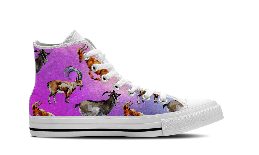 tennis shoes with goats on them