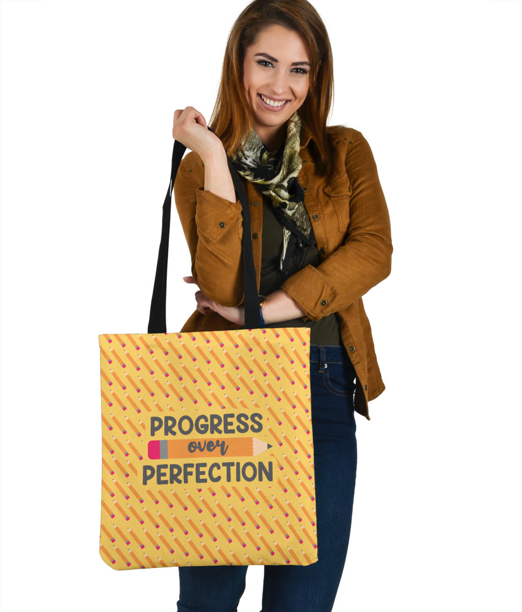 Progress Over Perfection Cloth Tote Bag