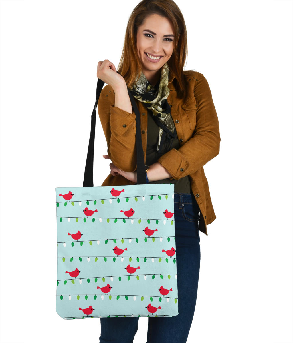 Birds On Christmas Lights Cloth Tote Bag