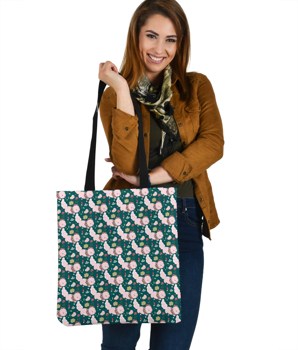 Cute Axolotl Pattern Cloth Tote Bag