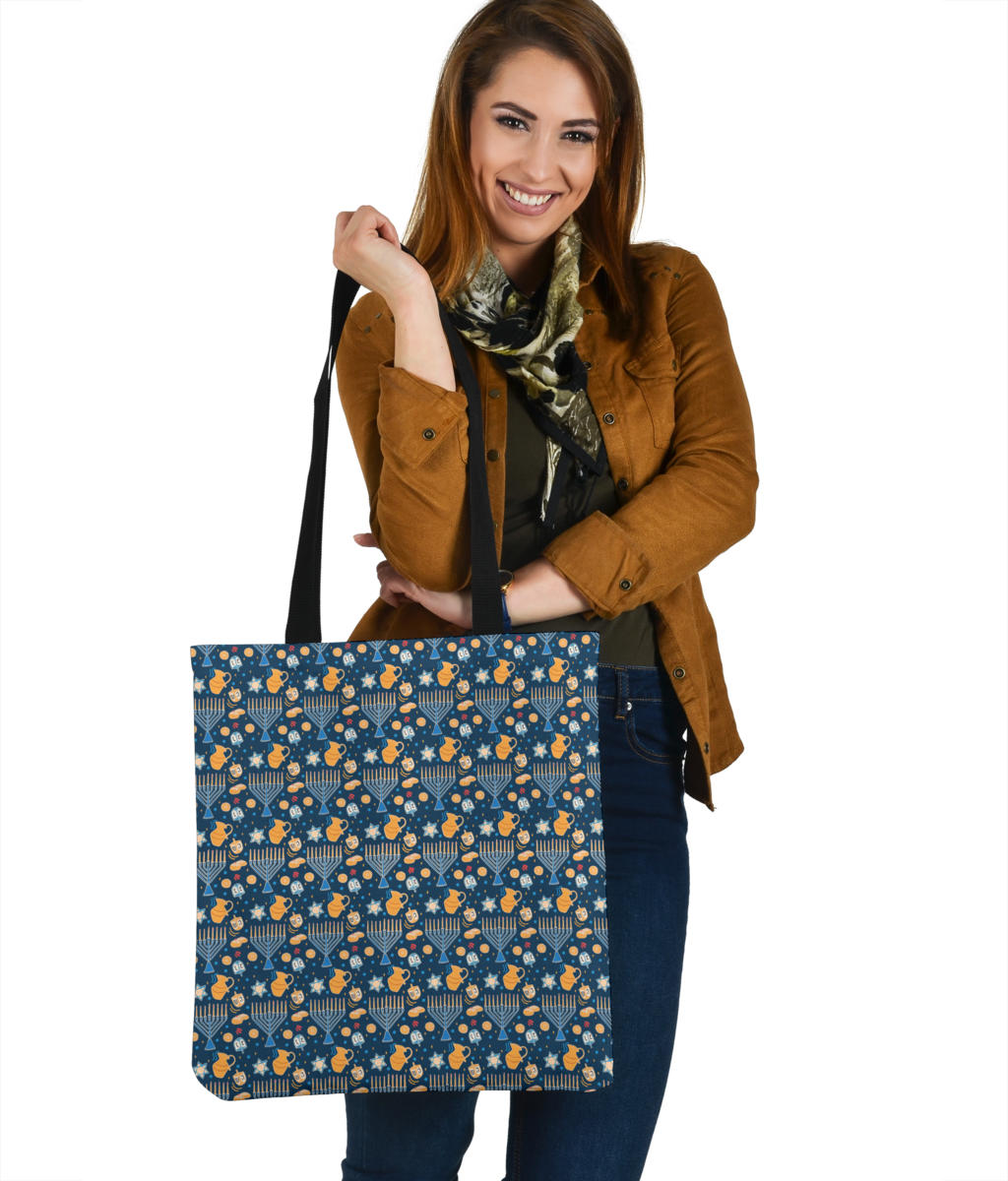 Hanukkah Pattern Cloth Tote Bag