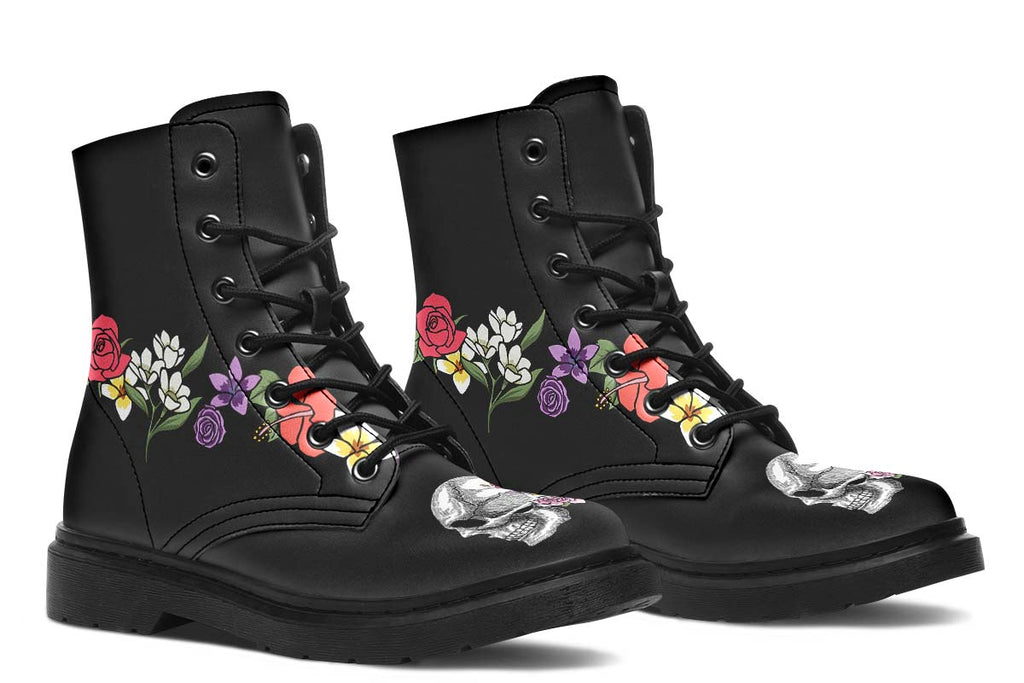 Floral Anatomy Skull Boots – Groove Bags