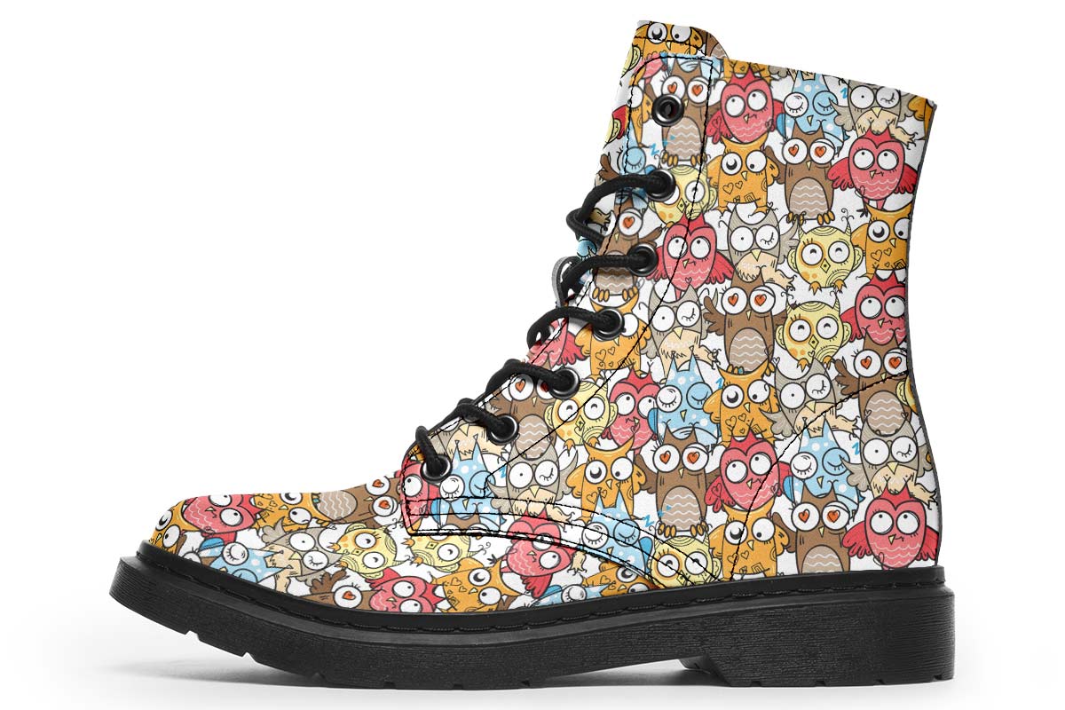 Silly Owl Pattern Boots