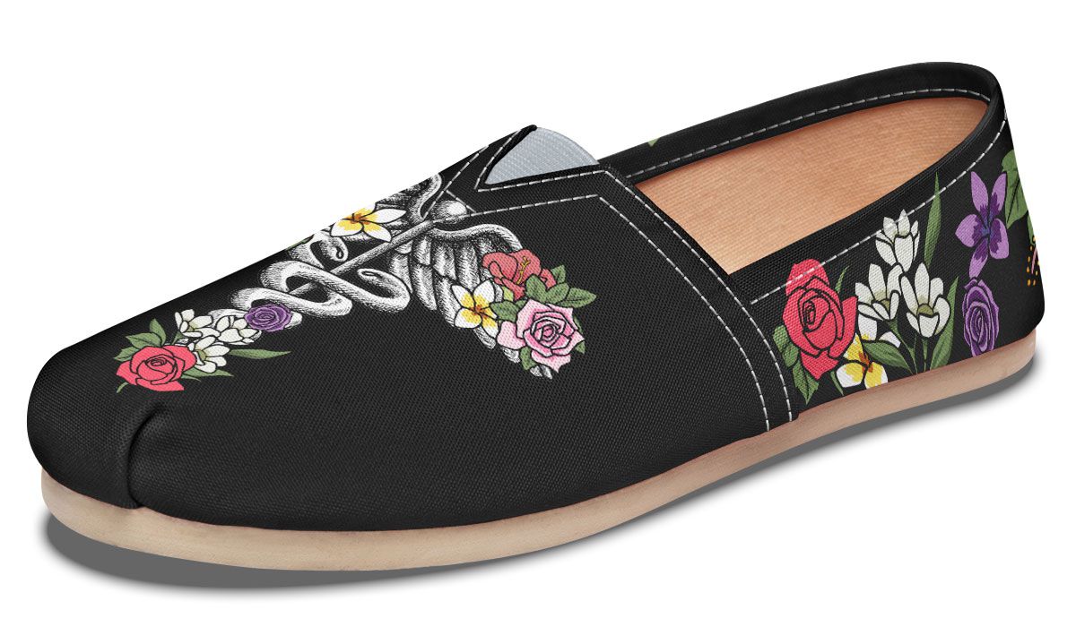 Floral Anatomy Caduceus Casual Shoes