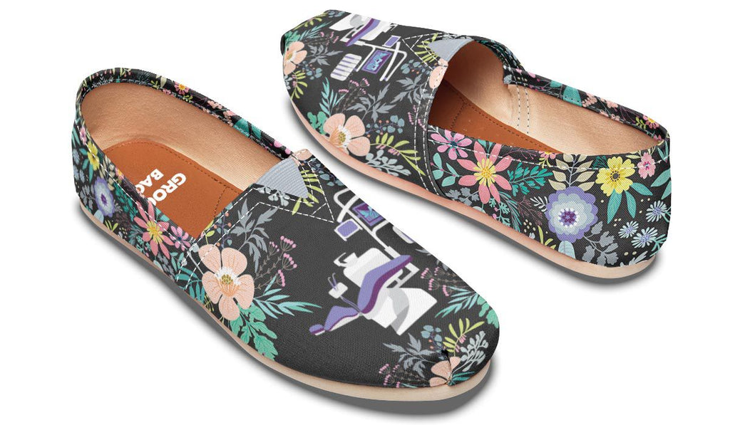 Floral Dentist Office Casual Shoes 
