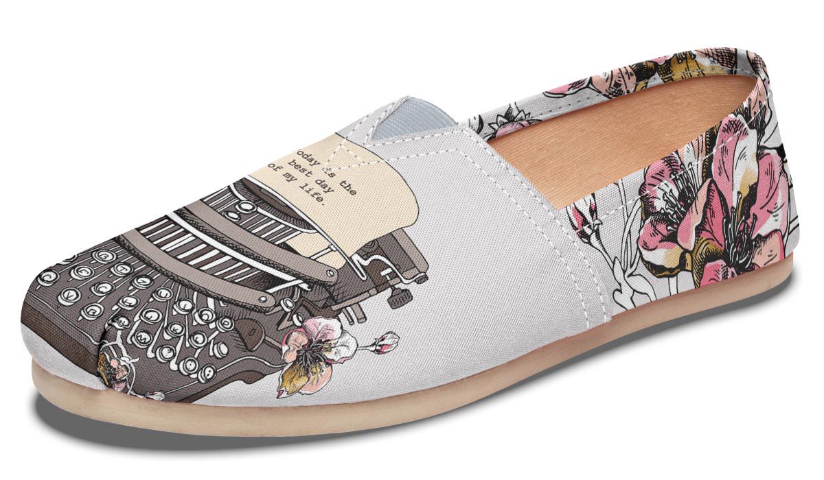 Floral Typewriter Casual Shoes