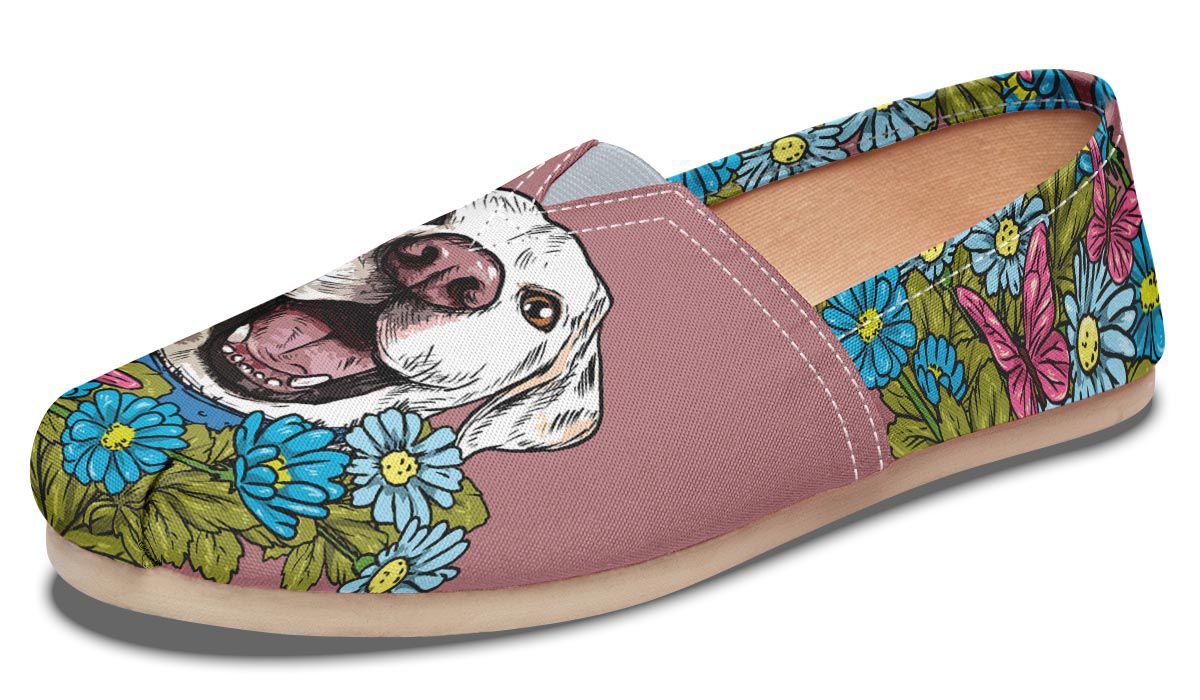 Illustrated White Labrador Retriever Casual Shoes