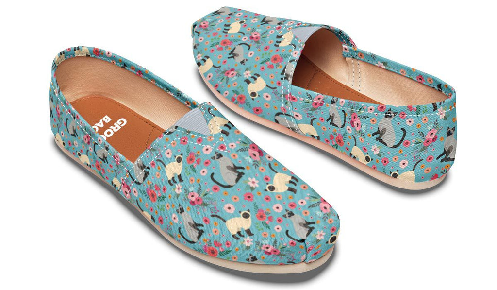 Siamese Cat Flower Casual Shoes – Groove Bags