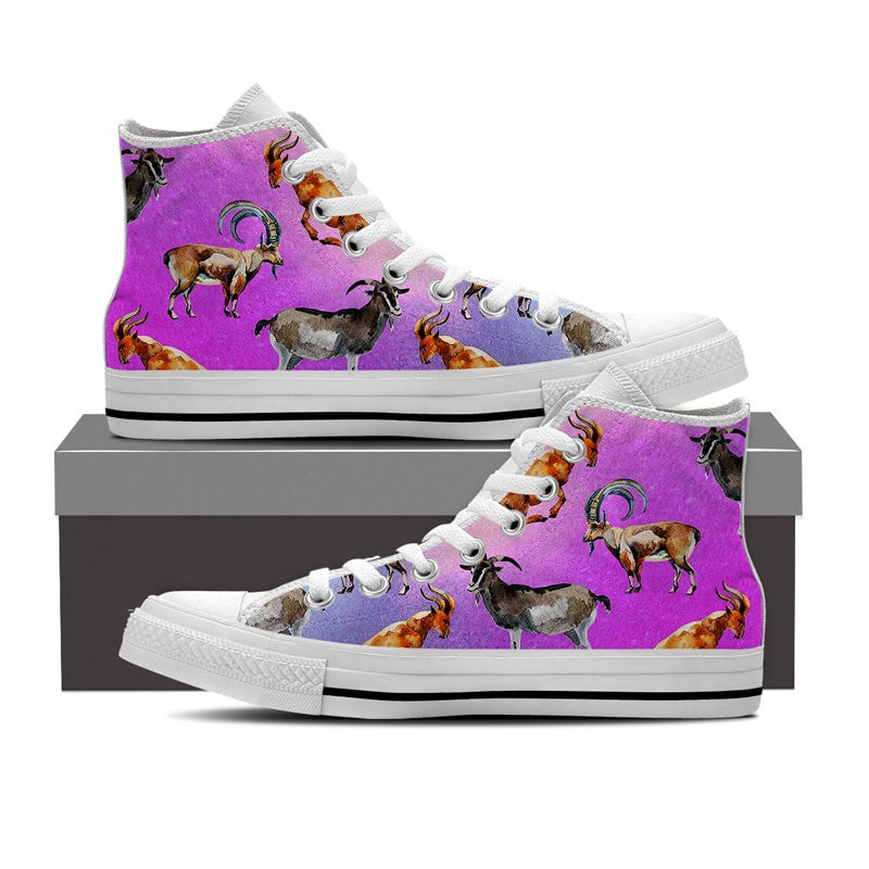 tennis shoes with goats on them