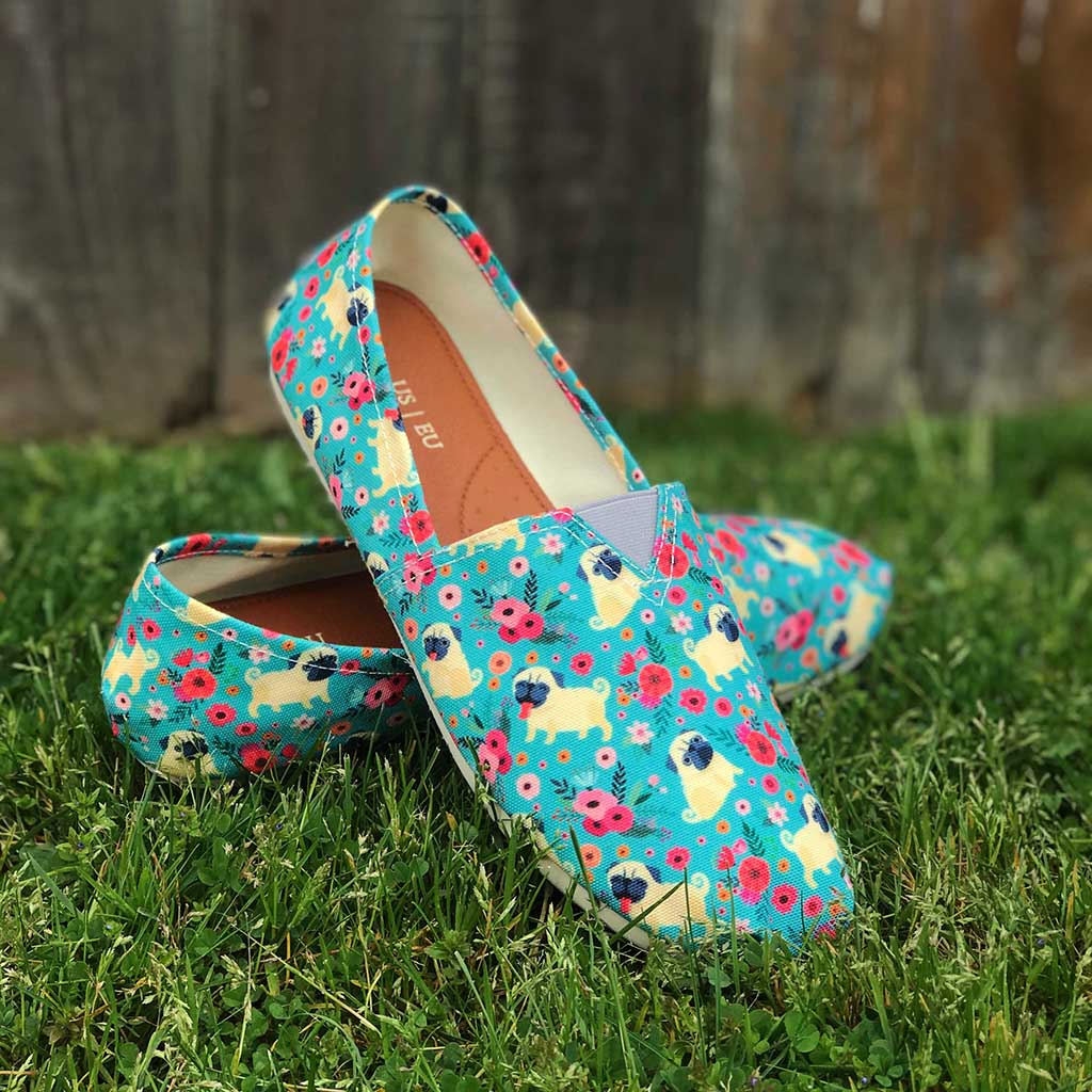 59 White Dachshund flower casual shoes for All Gendre