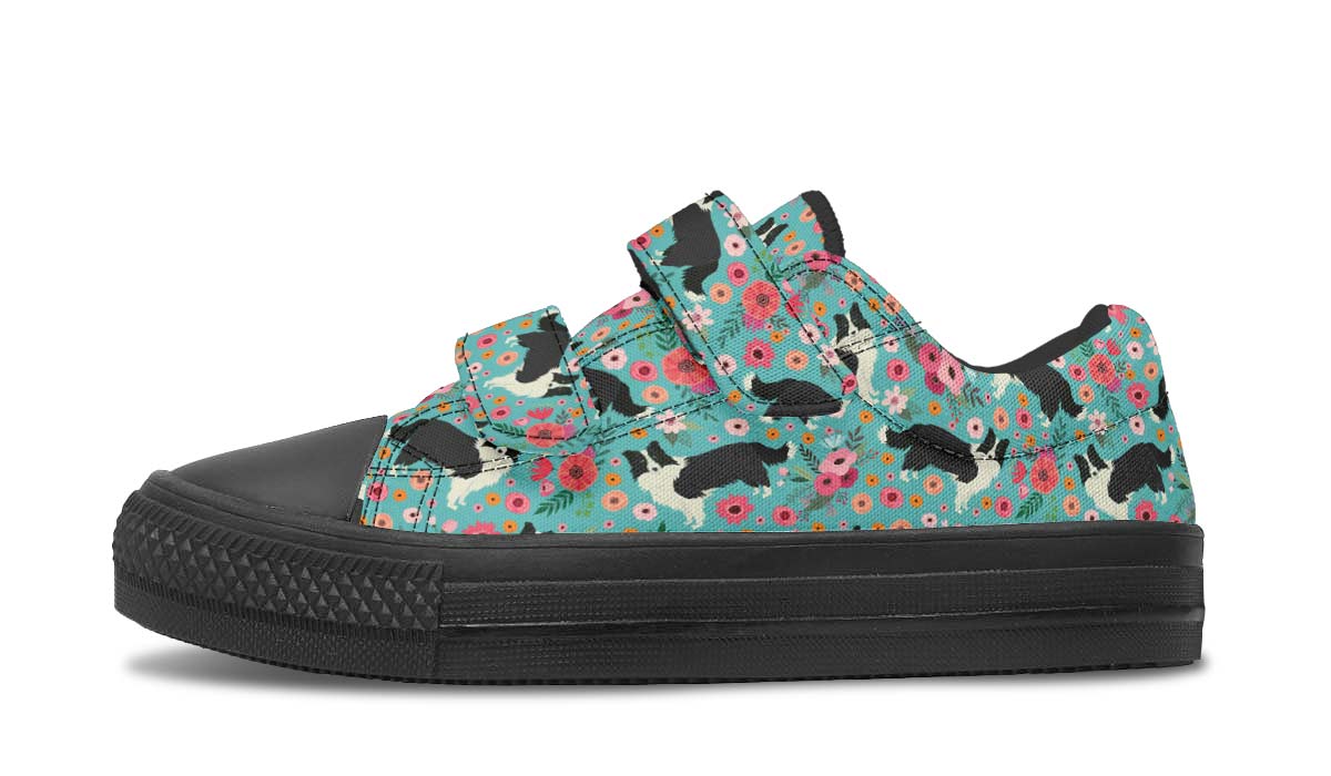 Border Collie Flower Kids Lowtops