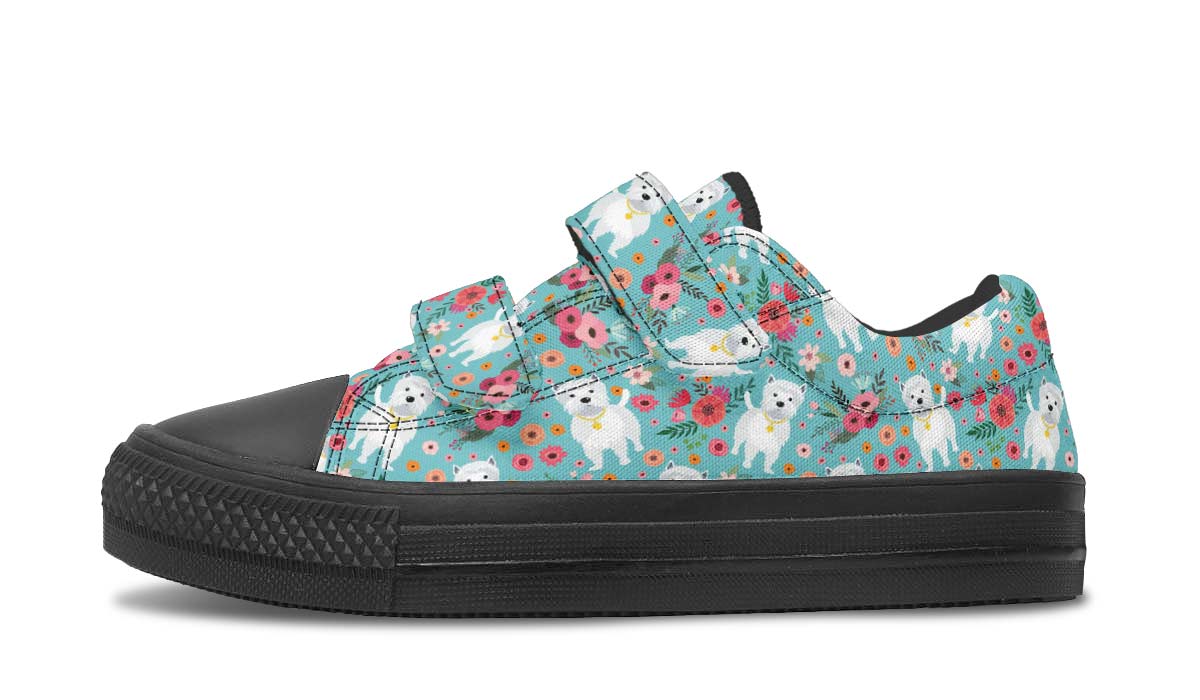 Westie Flower Kids Lowtops