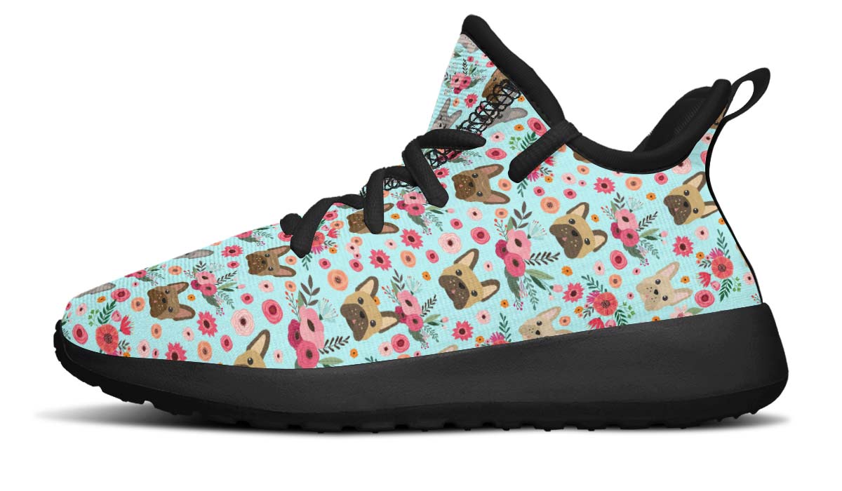 French Bulldog Flower Kids Sneakers