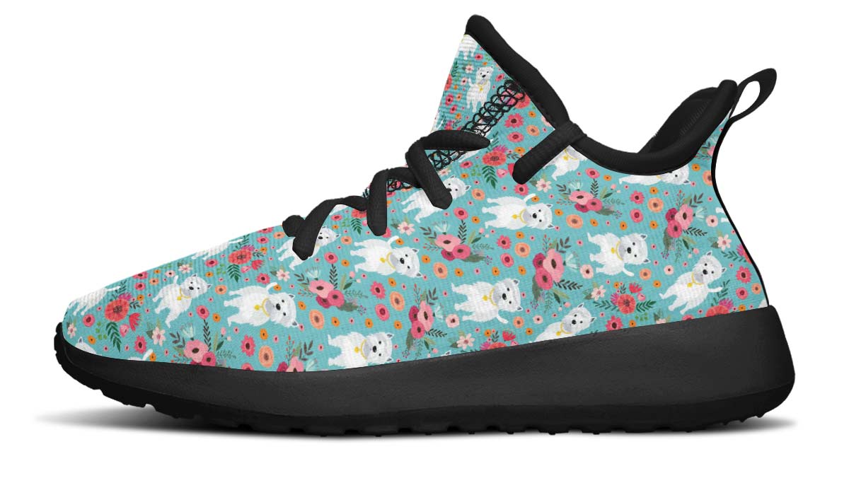 Westie Flower Kids Sneakers