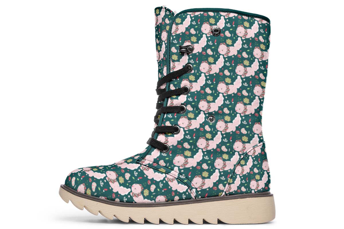 Cute Axoltol Pattern Polar Vibe Boots