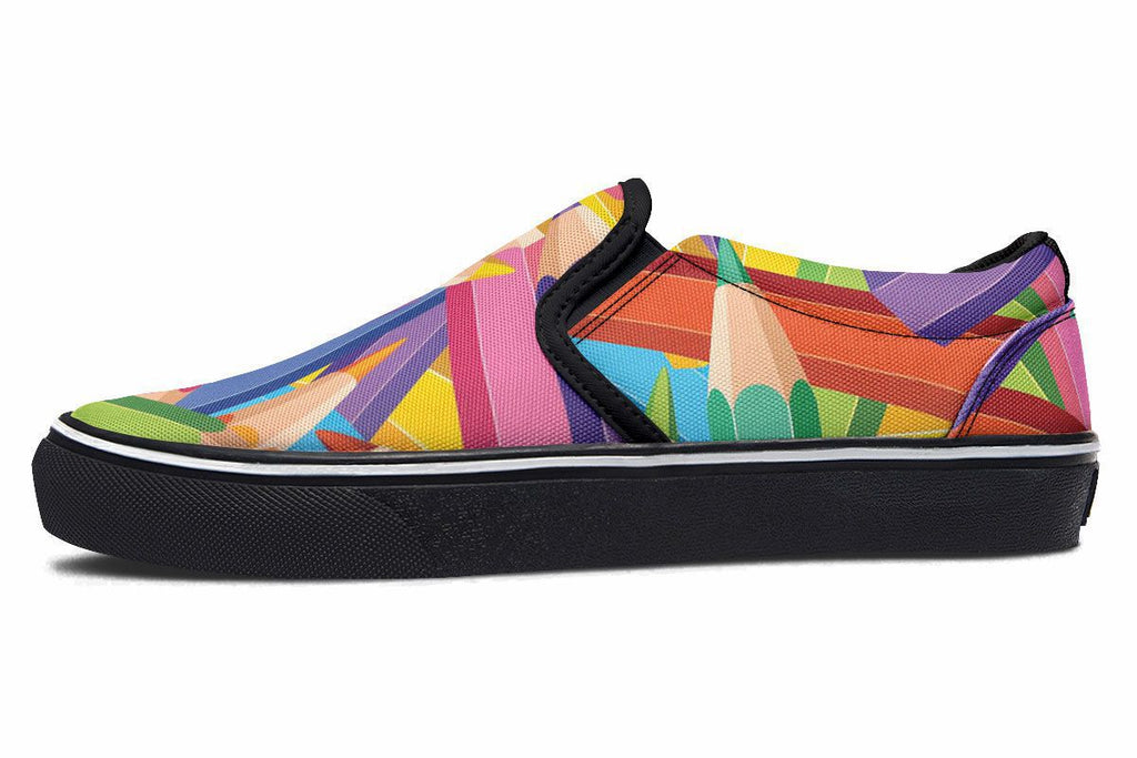 colorful slip on shoes