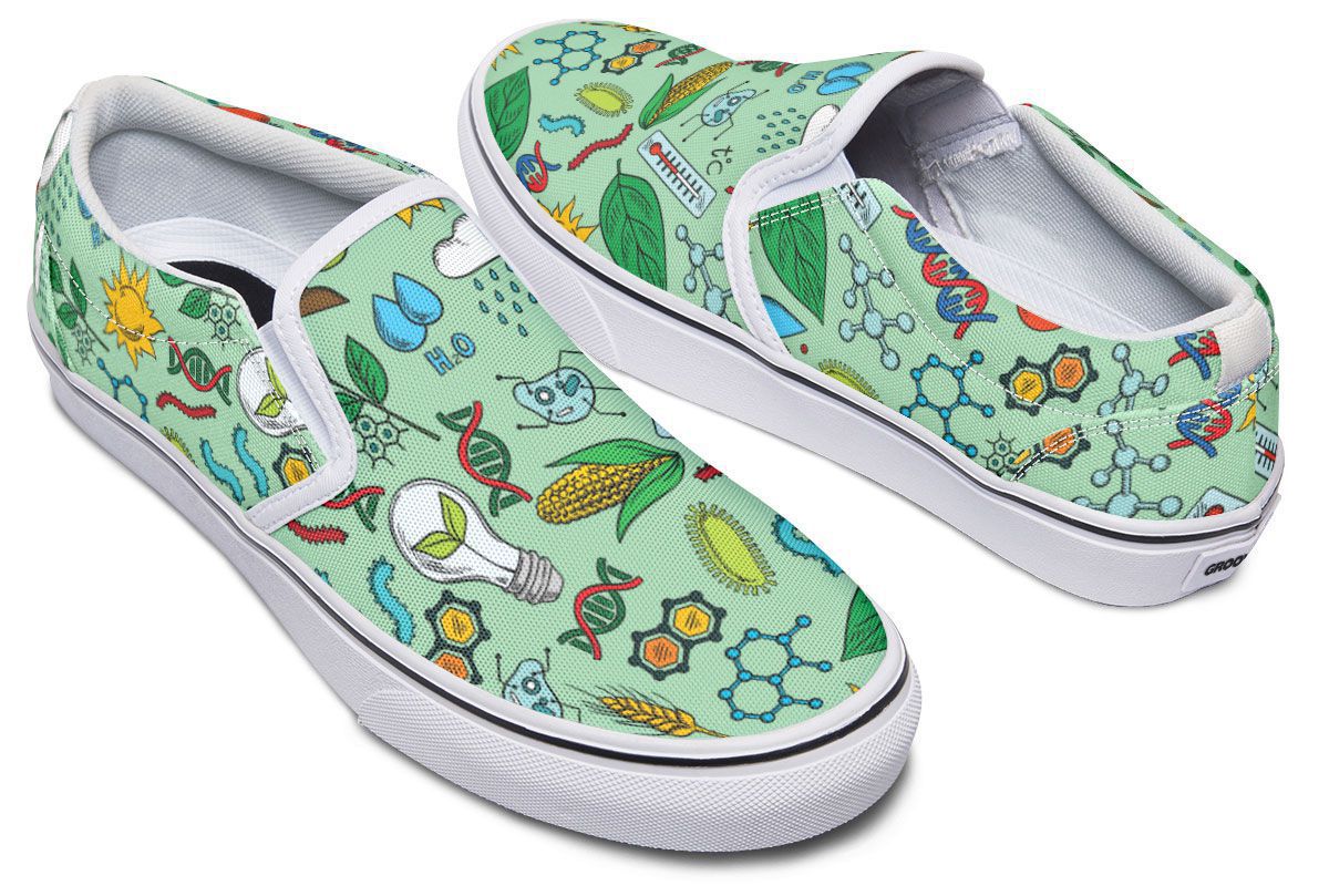 green slip ons