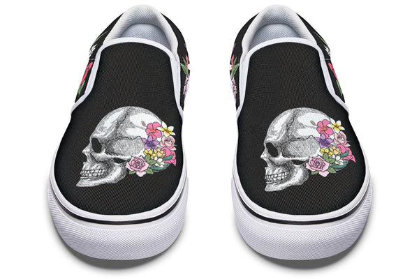 Floral Anatomy Skull Slip-On Shoes – Groove Bags