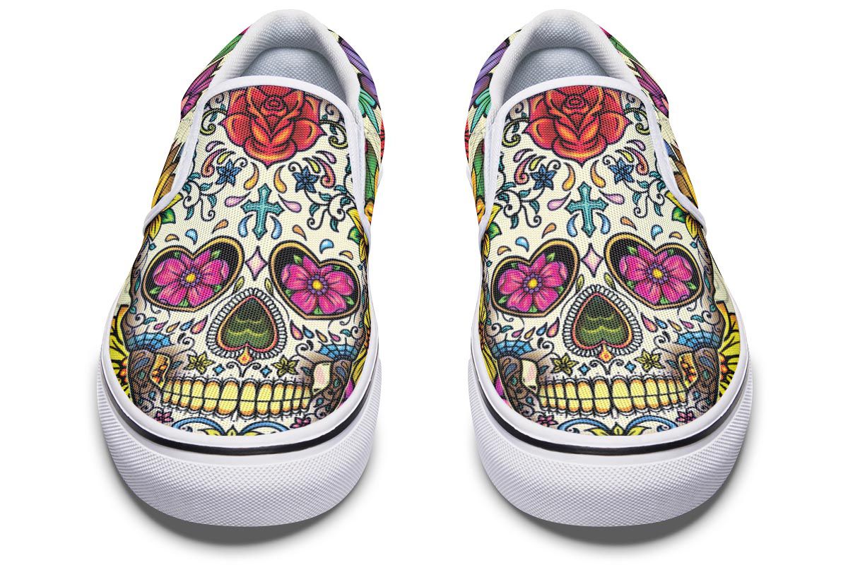 Sugar Skull Slip-On Shoes – Groove Bags