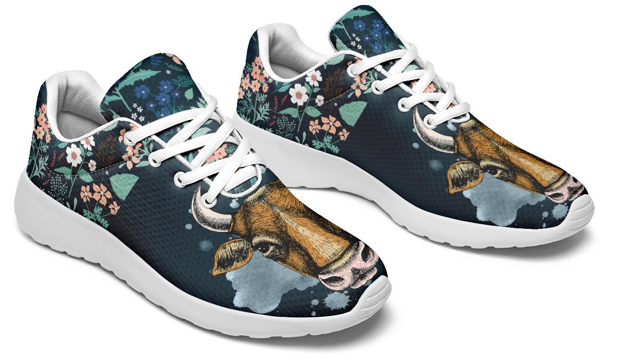blue floral sneakers