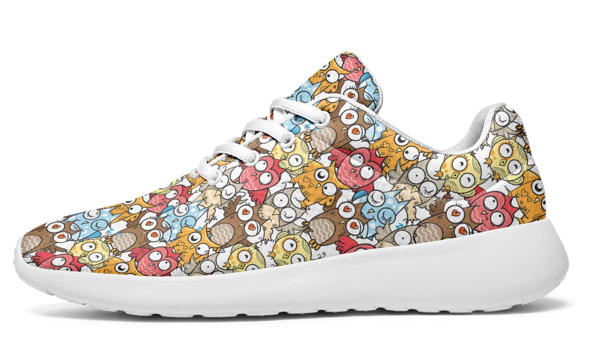 Silly Owl Pattern Sneakers