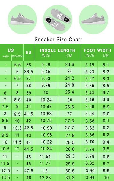 Dna Footwear Size Chart