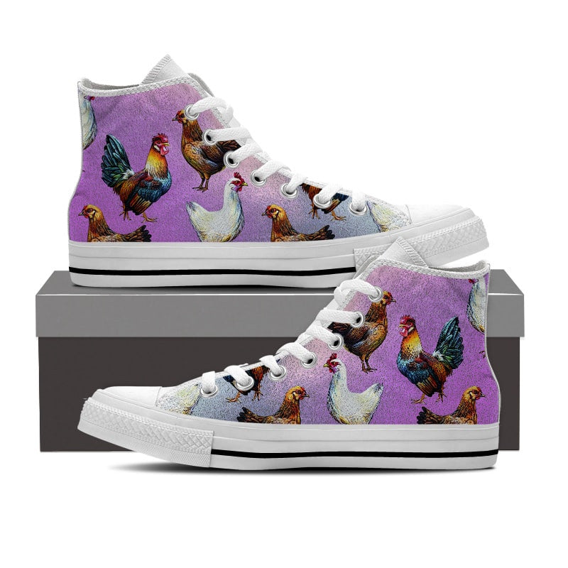 Chicken Lovers Shoes - Canvas High Top Chicken Shoes | Groove Bags