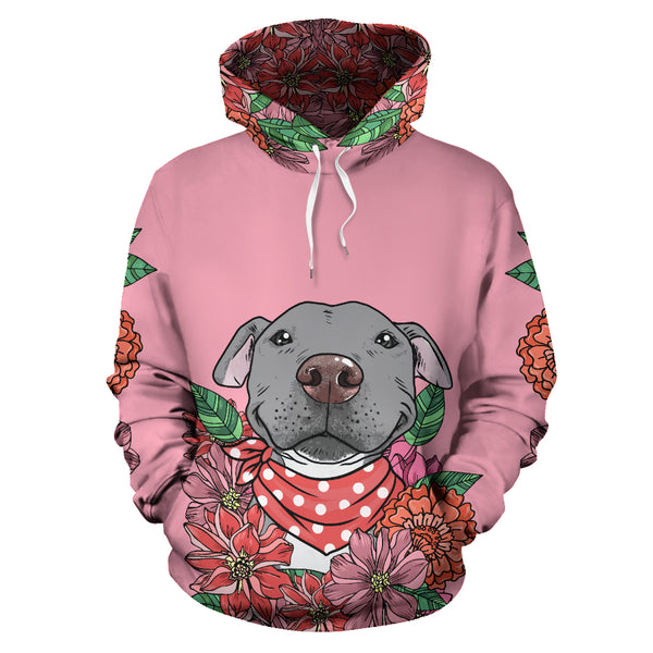 Illustrated Grey Pit Bull Hoodie – Groove Bags