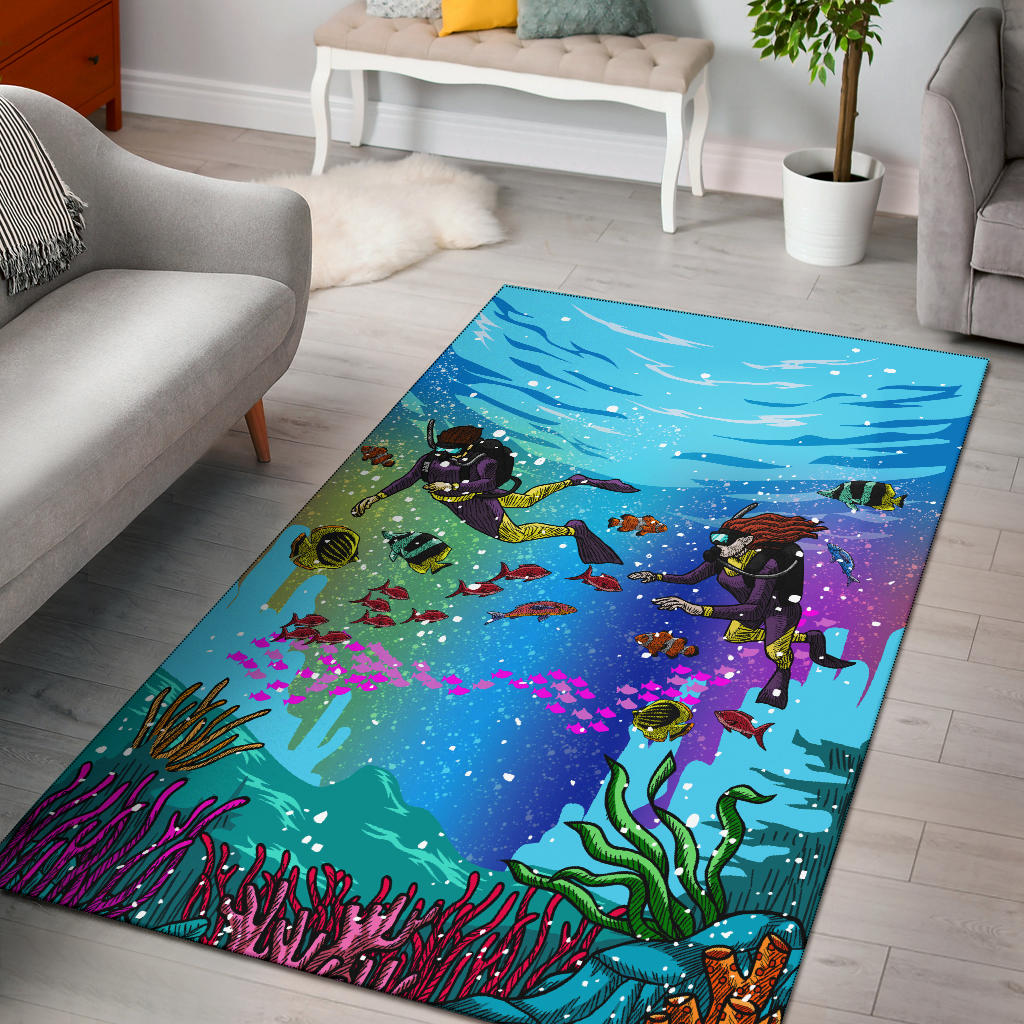 Rainbow Scuba Area Rug Groove Bags